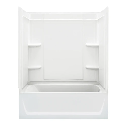 71320126-0 76.25-in x 60.25-in x 33.25-in Vikrell Wall and Floor 4-Piece Alcove Shower Kit with Bathtub in White