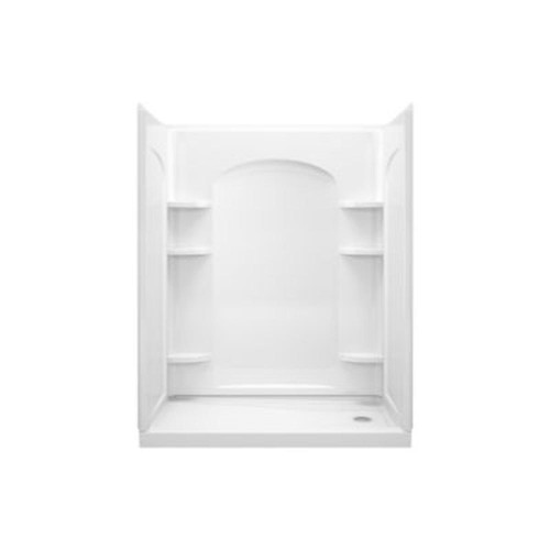 72.5-in x 32-in x 60-in Vikrell Wall and Floor 4-Piece Alcove Shower Kit in White