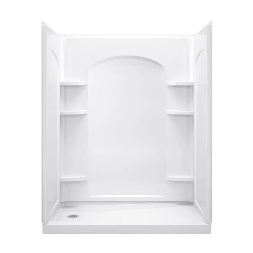 32-in W x 60-in L x 74.5-in H Shower Kit with Age-in-Place Backers in White