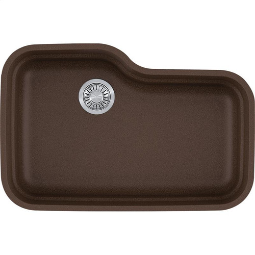 31-3/8in Single Basin Undermount Granite Kitchen Sink in Mocha