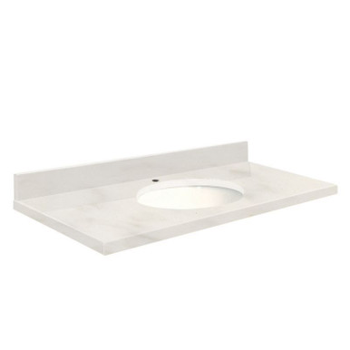 Transolid Quartz 43-in x 22-in Vanity Top with Eased Edge in Antique ...