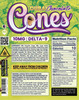 Delta 9 Cones with Dubai Chocolate label with nutrition facts