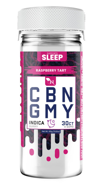 CBN GUMMIES - SLEEP - 30CT Raspberry Tart 1500mg (50mg ea.) – INDICA