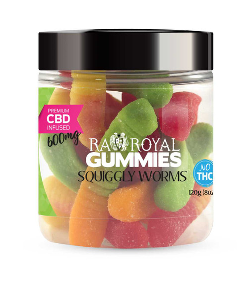 R.A. Royal Gummies – 600MG CBD Infused Squiggly Worms Royal CBD