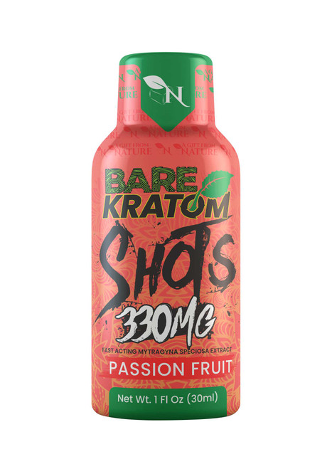 BARE KRATOM SHOTS - PASSION FRUIT - 330MG A Gift From Nature