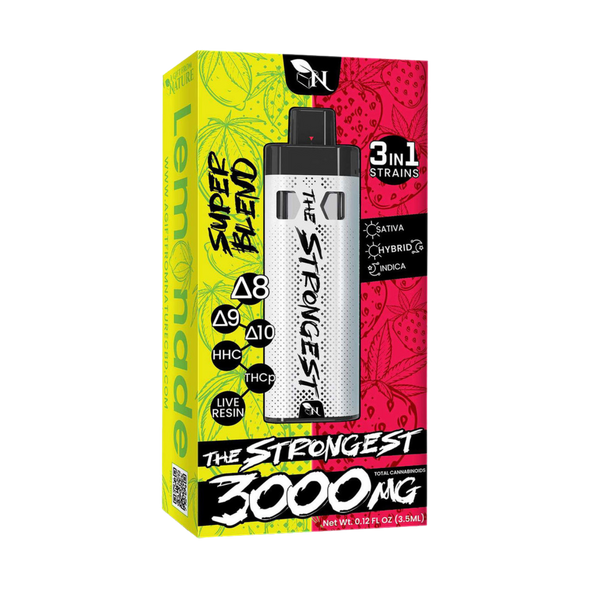 THE STRONGEST - LEMONADE/STRONGBERRY - 3IN1 - 3000MG A Gift From Nature 3d mockup THE STRONGEST - LEMONADE/STRONGBERRY - 3IN1 - 3000MG A Gift From Nature 3d mockup