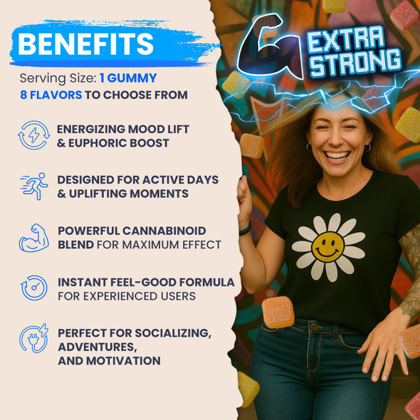 Strongest Gummies for Euphoria Banana Berriez Sativa benefits