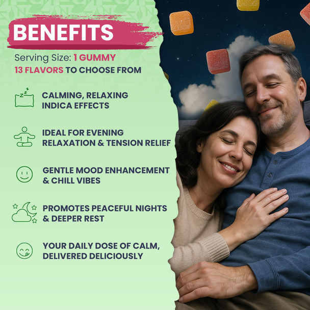 DELTA 8 Gummies for sleep Cola Kush Indica benefits