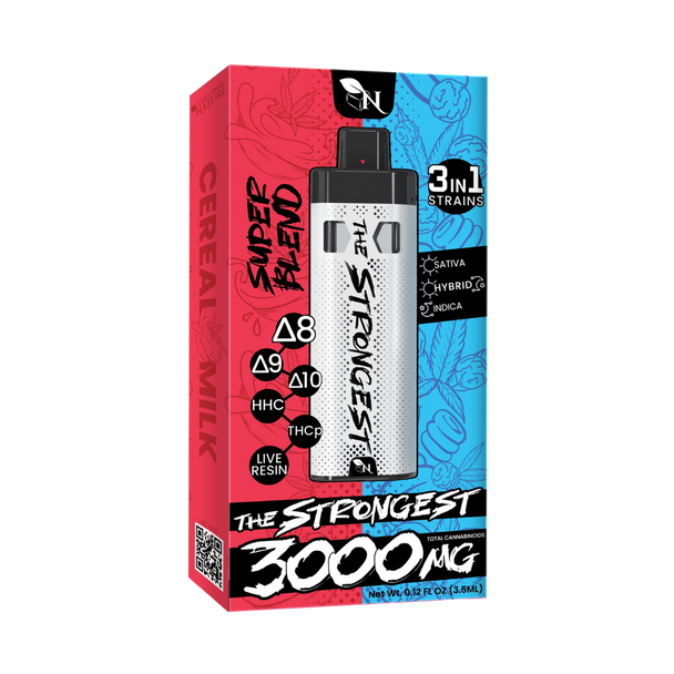 The Strongest 3000 MG" vape by A Gift From Nature in Cereal Milk flavor. Features Δ8, Δ9, Δ10, HHC, THCp, live resin, and 3 strain types The Strongest 3000 MG" vape by A Gift From Nature in Cereal Milk flavor. Features Δ8, Δ9, Δ10, HHC, THCp, live resin, and 3 strain types