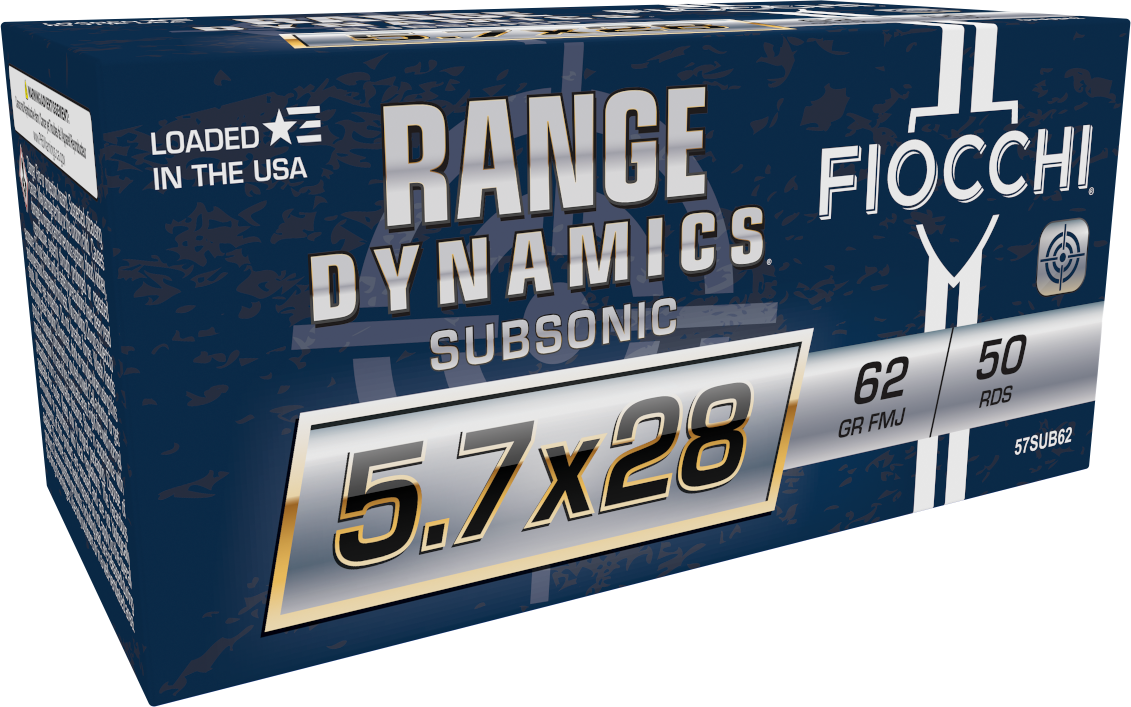 Fiocchi Range Dynamics | 5.7x28 | 62gr | Subsonic | FMJ | 57SUB62