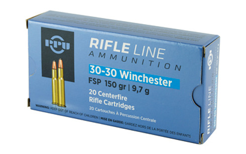 PPU Rifle 30-30 Winchester 150gr FSP Hunting Ammo.  PP30301.