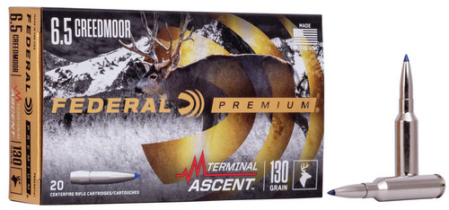 Federal Premium 6.5 Creedmoor 130gr Terminal Ascent Long Range Hunting Ammo.