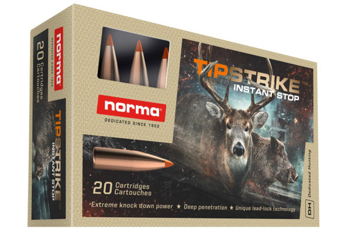Norma TipStrike 7mm-08 Rem 160gr Polymer Tipped Hunting Ammo.