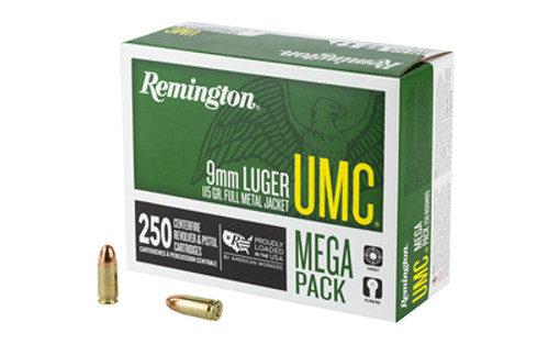 Remington UMC 9mm 115gr FMJ 250rd Mega Pack.  L9MM3A