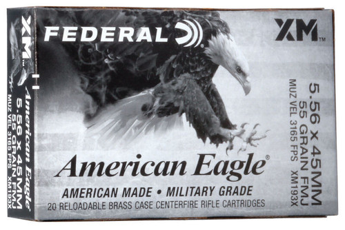 Federal American Eagle XM Military Grade XM193 5.56 Nato 55gr FMJ AR15 Ammo Black Friday