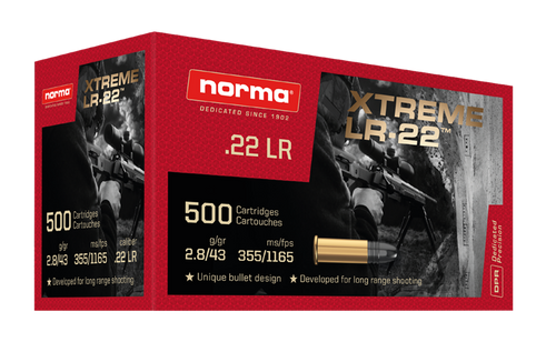 Norma Xtreme LR-22 Long Range Match 22LR Precision Ammo.