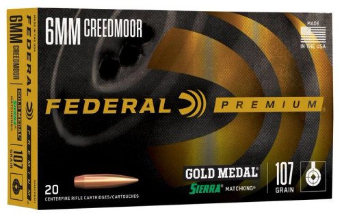 Federal Gold Medal Match 6mm Creedmoor 107gr SMK BTHP.  GM6CRDM1
