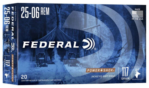 Federal Power-Shok25-06 Rem 117gr Soft Point Hunting Ammo.  2506BS