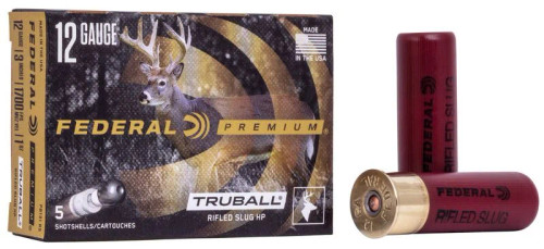 Federal Premium 12 Gauge 3.0" 1oz Truball Hollow Point Rifled Slug for Smoothboore Shotgun deer hunting.  PB131RS