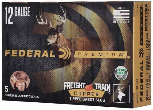 Federal Freight Train 12 Gauge 2.75" 300gr Solid Copper HP Sabot Slug for Deer Hunting.  F152FT