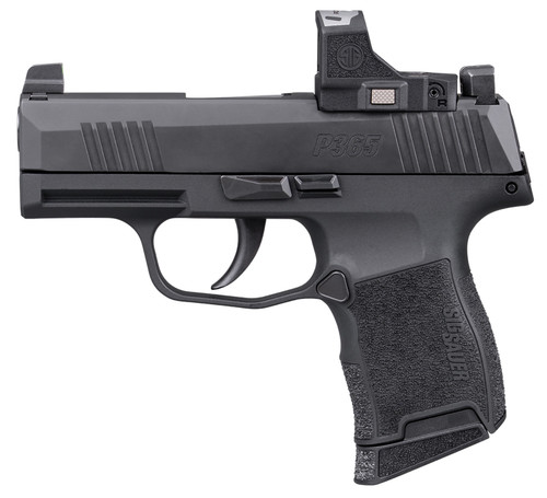Sig Sauer P365 9mm 10rd Pistol with night sights and  Romeo S Compact Red Dot sight. 365-9-BXR3P-RS