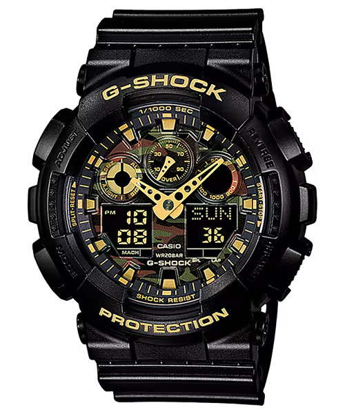 Casio G-Shock Tactical XL Digital Analog Watch with Camo Dial. GA100CF1A9
