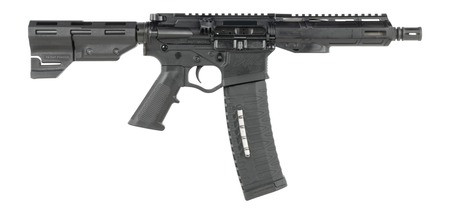 ATI Alpha Maxx 5.56 NATO AR Pistol featuring a 7.5" threaded barrel, lightweight polymer receiver, blade brace, and a 60-round magazine. MPN ATIGAX5567ML60TBNS. Available at Recoil Gunworks.