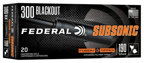 Federal Subsonic 300 Blackout 190gr Fusion Tipped . F300BMSR3