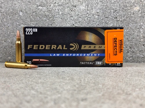 Federal T223L 223 Rem 64gr Hi-Shok Soft Point Law Enforcement duty ammo.  Factory seconds - visual defects.
