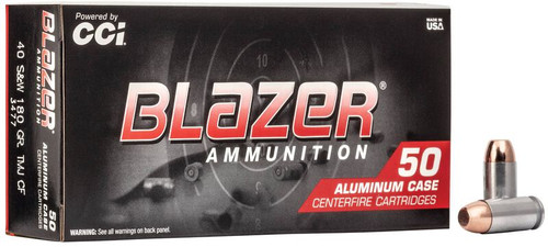 Blazer Clean-Fire 40 S&W 180gr TMJ Ammo.  CCI 3477
