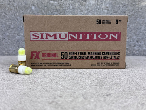 PD trade simuntion 9mm FX yellow marking training round.