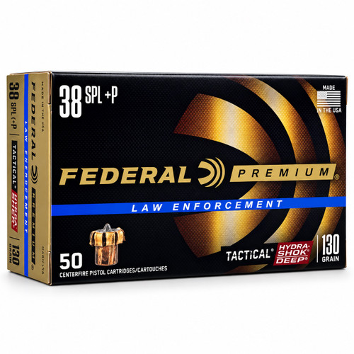 Federal Tactical | 38 Spl +P | 129gr | Hydra-Shok Deep JHP |  (2+ Boxes Ship Free) | P38HSD1G