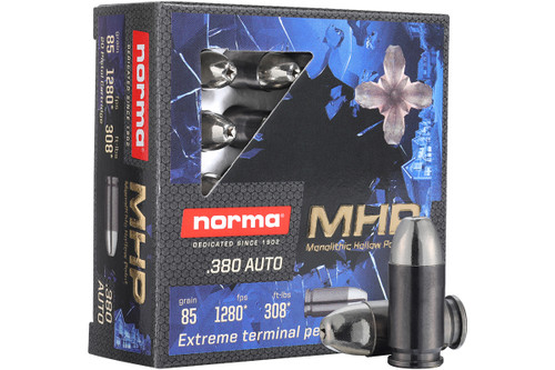 Norma Defense 380 Auto 85gr Monolithic Hollow Point (MHP)