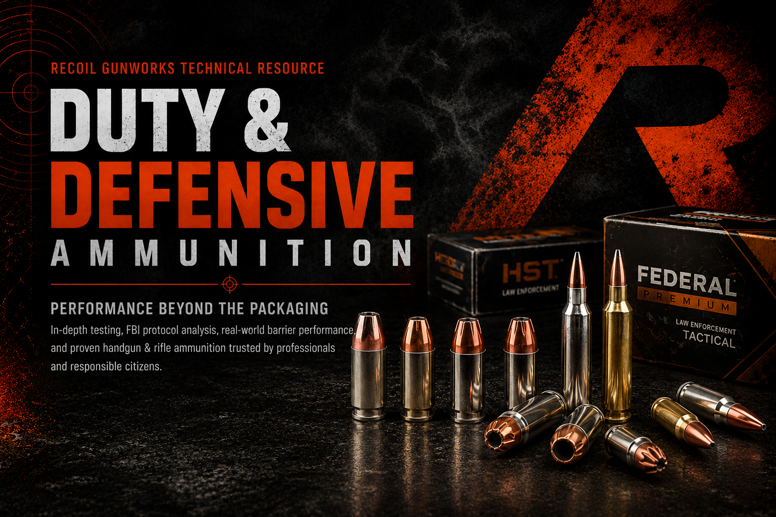Recoil Gunworks Duty and Defensive Ammunition technical resource