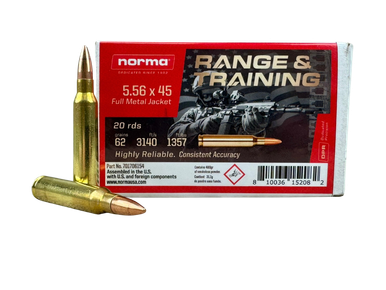Training Rounds 556 Norma Range & Training | 5.56 Nato | 62gr | FMJ