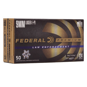 Federal Tactical HST | 9mm (+P) | 124gr | HST JHP | (2+ Boxes Ship Free) | P9HST3