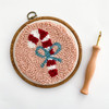 Candy Cane Punch Needle Round Kit