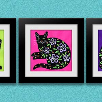 Flowered Cats by Stephanie Stouffer