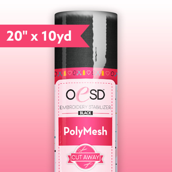 Polymesh CutAway Black 20" x 10 yards