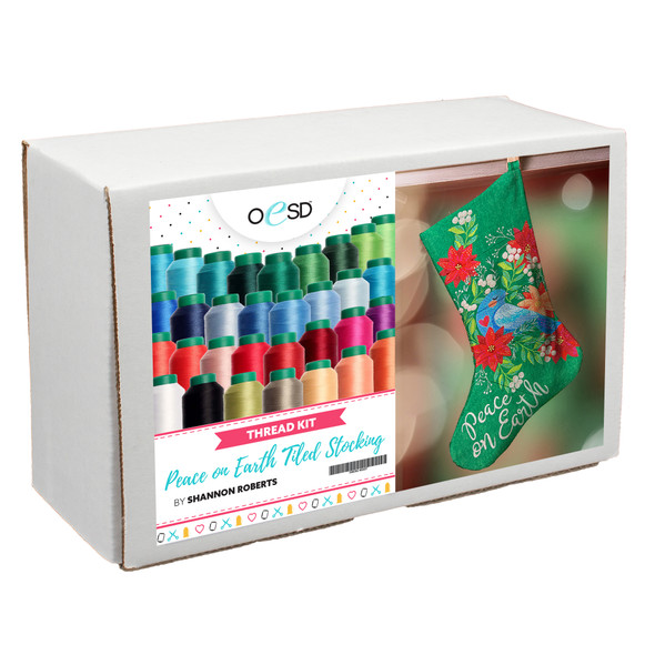 Cynthia Frenette Peace on Earth Tiled Stocking Thread Kit