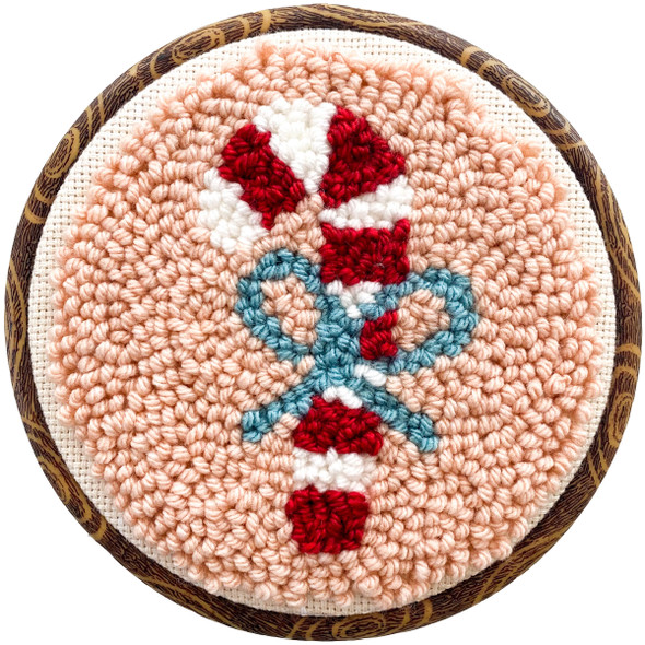 Candy Cane Punch Needle Round Kit