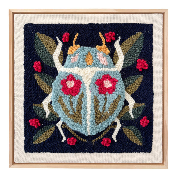 Spring Beetle Punch Needle Framed Kit