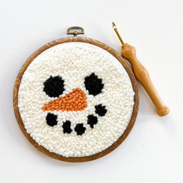 Snowman Punch Needle Round Kit