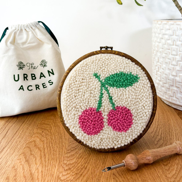 Cherries Punch Needle Round Kit