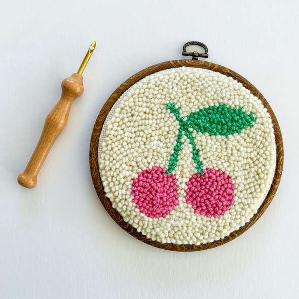 Cherries Punch Needle Round Kit