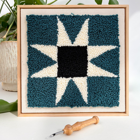 Sawtooth Quilt Star Punch Needle Frame Kit