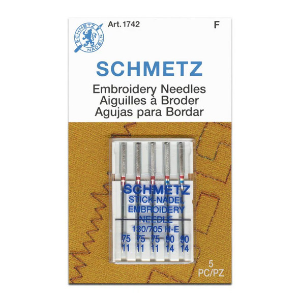 Schmetz Needles - Embroidery 3-75, 2-90