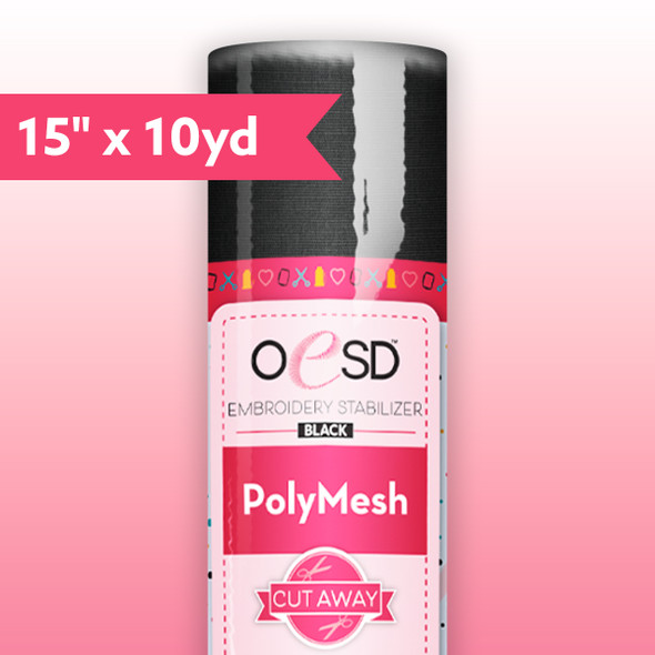 Polymesh CutAway Black 15" x 10 yards