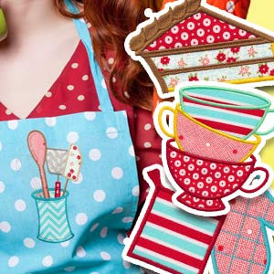 Retro Mod Kitchen Appliques