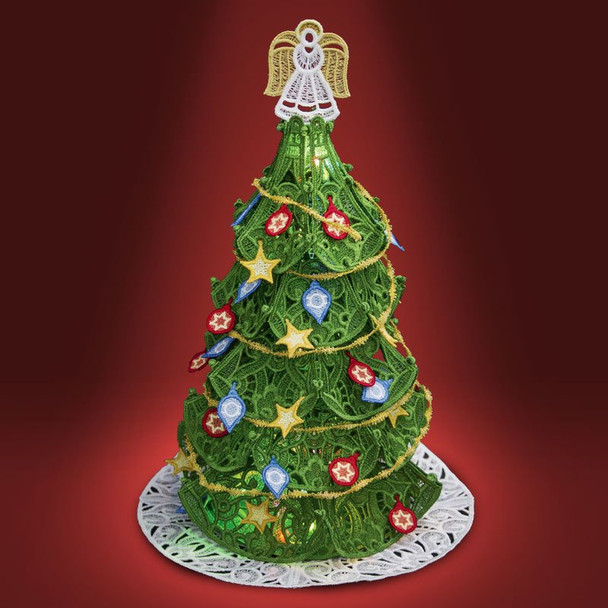 Freestanding Christmas Tree with Ornaments